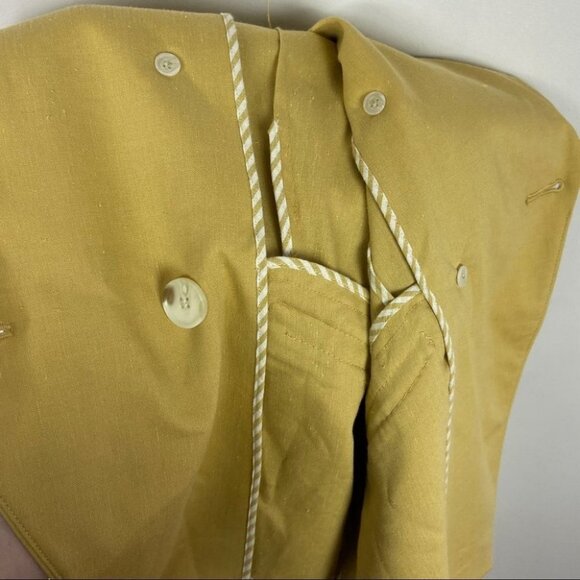 NEW Veronica Beard Double Breasted Linen Blazer Jacket Yellow Boyfriend Size‎ 8 - Picture 12 of 15